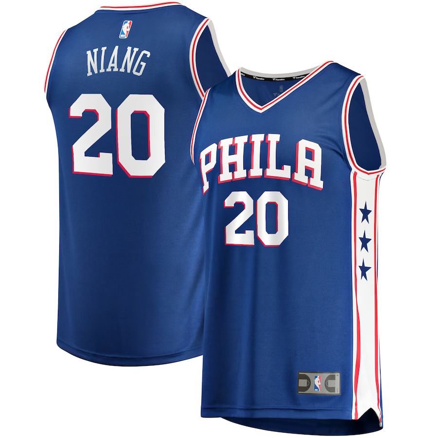 Men Philadelphia 76ers 20 Georges Niang Fanatics Branded Royal Fast Break Replica NBA Jersey